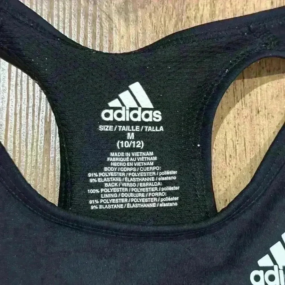 Adidas Girls Big Gym Bra Black Size M(10/12) - Picture 3 of 5